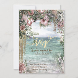 Chica Blommor Ocean RSVP Inbjudningar