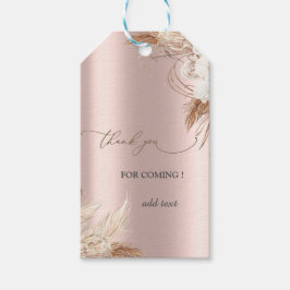 Chica Boho Blommor Roséguld Bröllop Presentkort Presentetikett