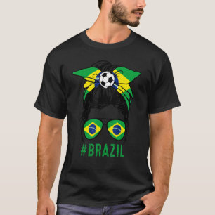 Chica Brazilian Girl Pride Messy Bun H T Shirt