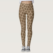 Chica Brun Girafftryck Djurmönster Leggings