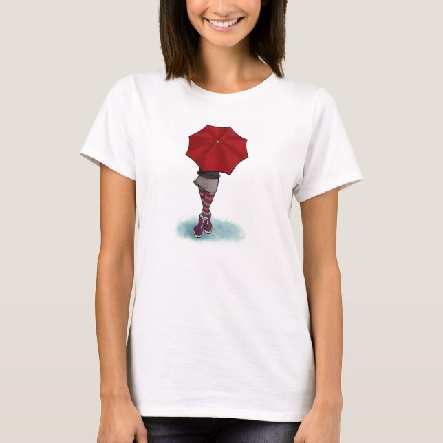 chica con paraguas t-shirt (Framsida)