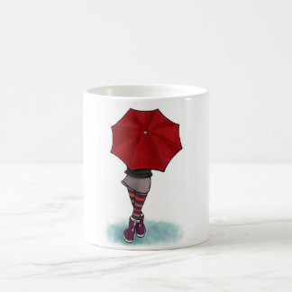 chica con paraguas taza kaffemugg