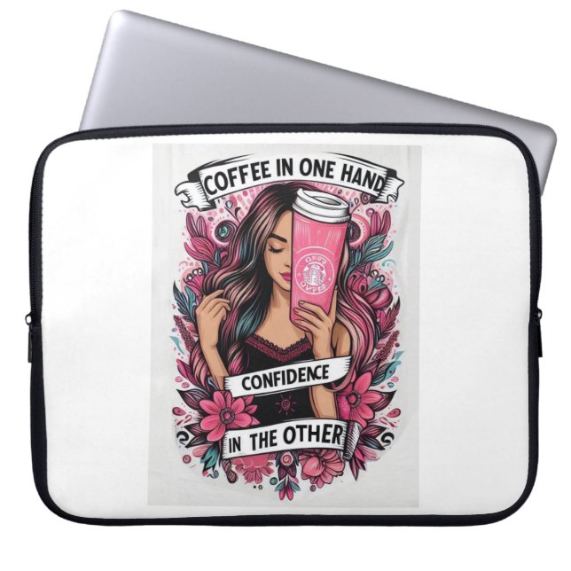 Chica del café laptop fodral (Framsidan)