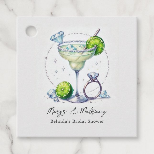 Chica Margaritas och Bröllopsdusch Gåvor Etiketter (Framsida)