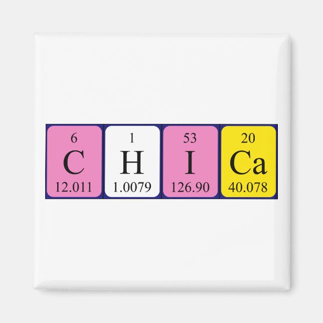 Chica periodiskt återkommande magnet bord namn (Framsidan)
