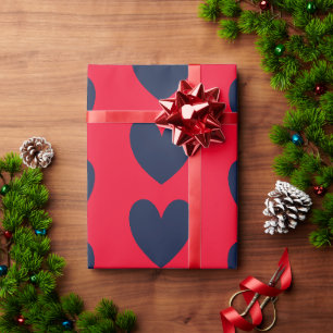 chica röda & blå hjärtan valentine presentpapper