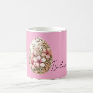 Chica rosa vårblommor påskägg kaffemugg