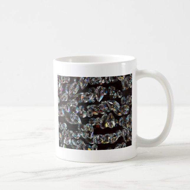 Chica svarta diamant kristall abstrakta mönster gå kaffemugg (Höger)