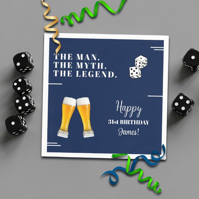 Chica tärningar pints 31-årsdag pappersservett (Skapare uppladdad)