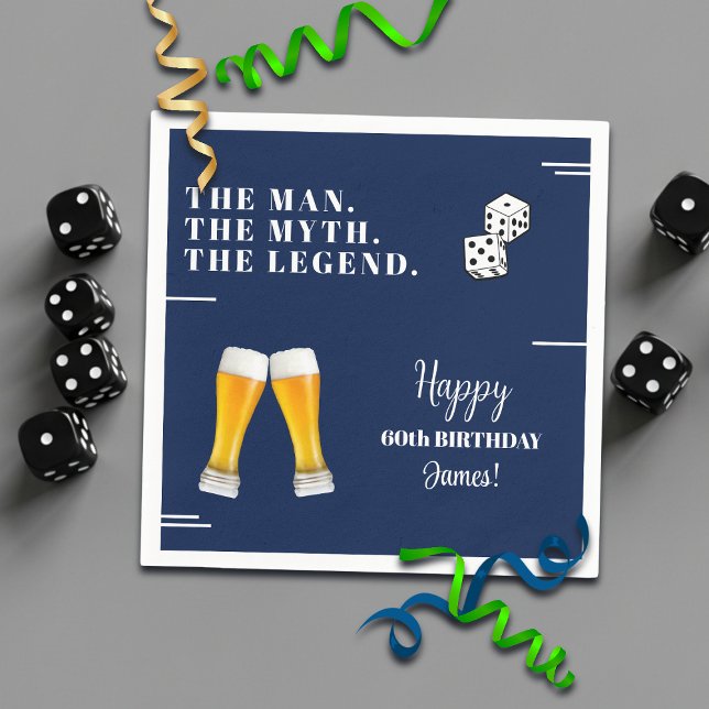 Chica tärningar pints 60-årsdag pappersservett (Skapare uppladdad)
