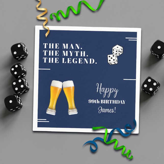 Chica tärningar pints 99-årsdag pappersservett (Skapare uppladdad)