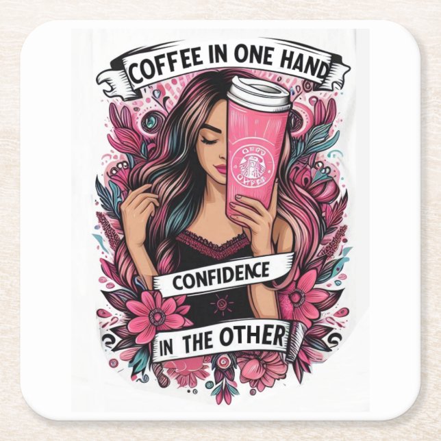 Chica Underlägg Papper Kvadrat (Framsidan)