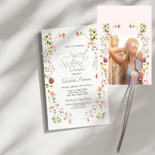 Chica vildblommor din foto Sweet 16 Inbjudningar