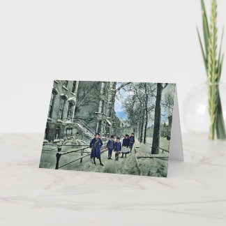 Chicago 1898 Barn i Winter Snö Lincoln Park Helgkort