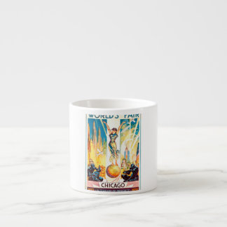 Chicago 1933 för vintagevärldsmässa affisch espressomugg