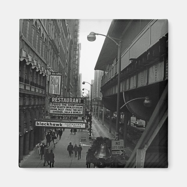 Chicago 1960's Blackhawk Restaurant Sign Street Magnet (Framsidan)