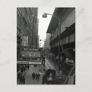 Chicago 1960's Blackhawk Restaurant Sign Street Vykort