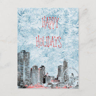 Chicago 2021 Skyline Glad helg Postcard Vykort
