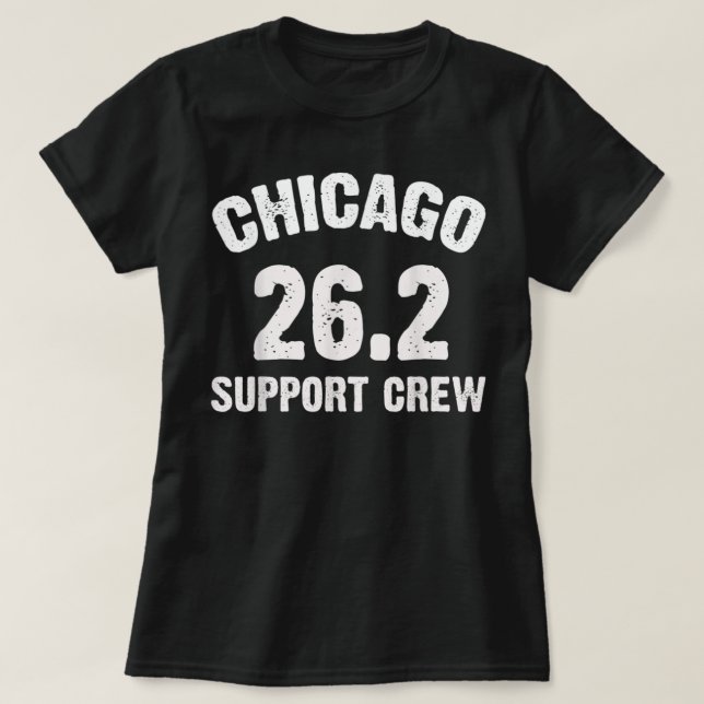Chicago 26.2 Support Crew Marathon Running Clothin T Shirt (Design framsida)