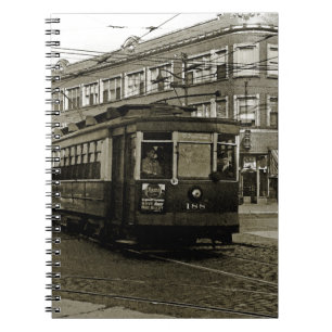 CHICAGO 63RD OCH WESTERN 1952 TROLLEY ART SEPIA ANTECKNINGSBOK
