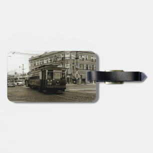 CHICAGO 63RD OCH WESTERN 1952 TROLLEY ART SEPIA BAGAGEBRICKA