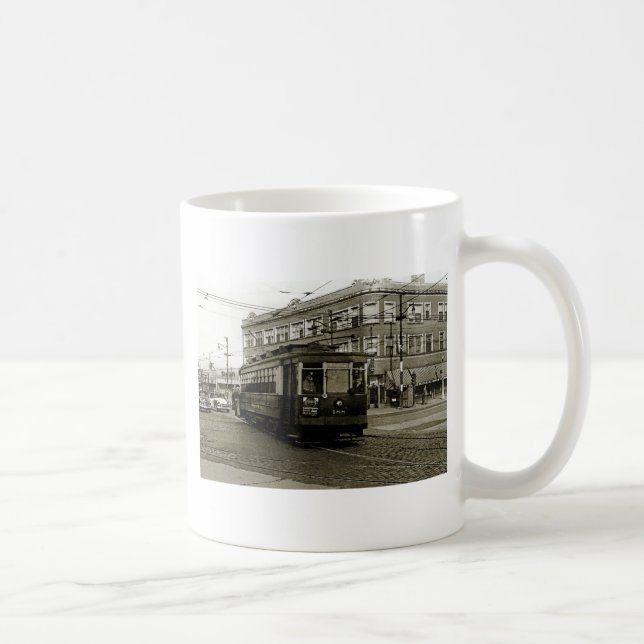 CHICAGO 63RD OCH WESTERN 1952 TROLLEY ART SEPIA KAFFEMUGG (Höger)