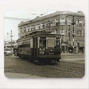 CHICAGO 63RD OCH WESTERN 1952 TROLLEY ART SEPIA MUSMATTA
