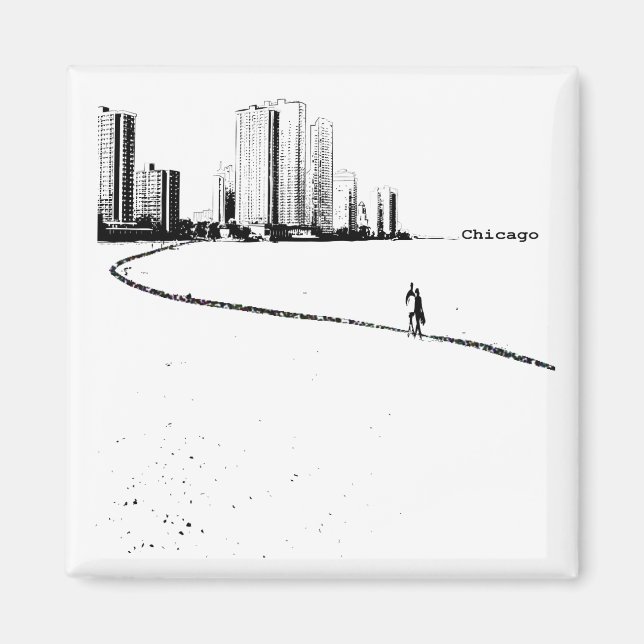 Chicago Älskare Vintage magnet (Framsidan)