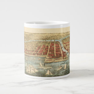 Chicago Antik Karta, LaSalle Street och Flod Jumbo Mugg