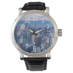 Chicago Architectural Byggnad Artwork Armbandsur