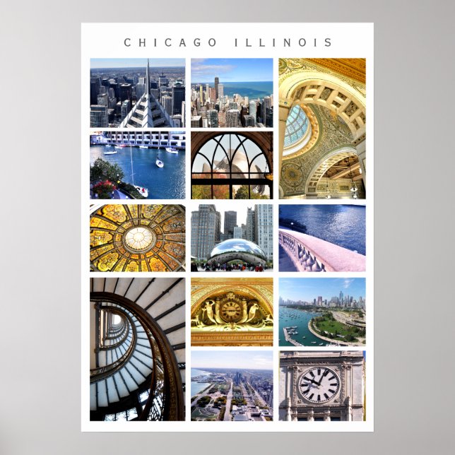 Chicago Architecture - snapshots av Chicago, IL Poster (Framsidan)