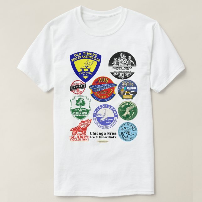 Chicago Area Ice & Roller Rinks. T Shirt (Design framsida)