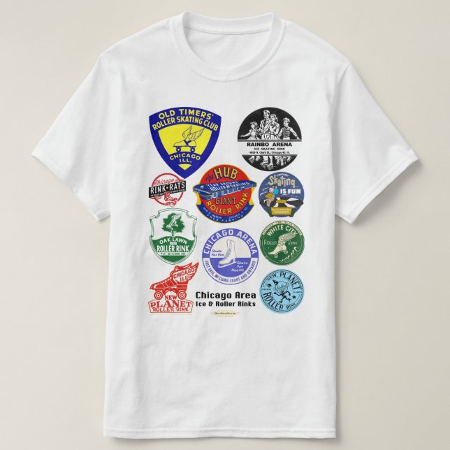 Chicago Area Ice & Roller Rinks. T Shirt (Design framsida)