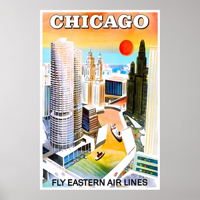 Chicago Art Chicago Resa Poster Illinois Present (Framsidan)