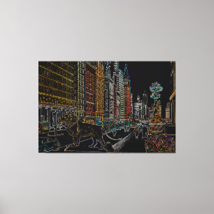 CHICAGO ART INSTITUTE LEJON MICHIGAN AVE NEON 1930 CANVASTRYCK