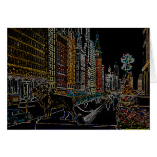 CHICAGO ART INSTITUTE LEJON MICHIGAN AVE NEON 1930 HÄLSNINGSKORT