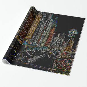 CHICAGO ART INSTITUTE LEJON MICHIGAN AVE NEON 1930 PRESENTPAPPER