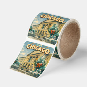Chicago Art Institute vinteraffisch Fyrkantigt Klistermärke