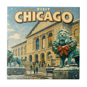 Chicago Art Institute vinteraffisch Kakelplatta