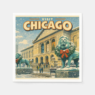 Chicago Art Institute vinteraffisch Pappersservett