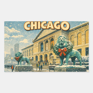 Chicago Art Institute vinteraffisch Rektangulärt Klistermärke