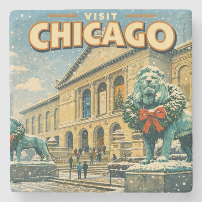 Chicago Art Institute vinteraffisch Stenunderlägg (Framsidan)