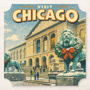 Chicago Art Institute vinteraffisch Underlägg Papper