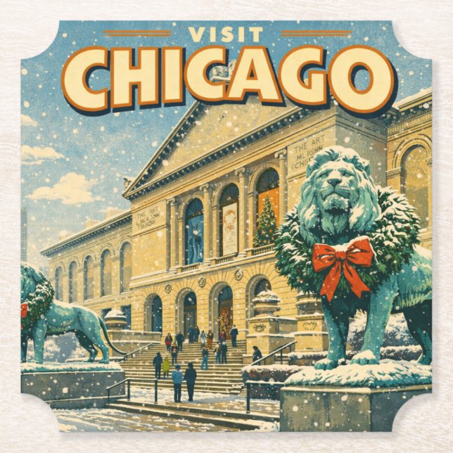 Chicago Art Institute vinteraffisch Underlägg Papper (Framsida)