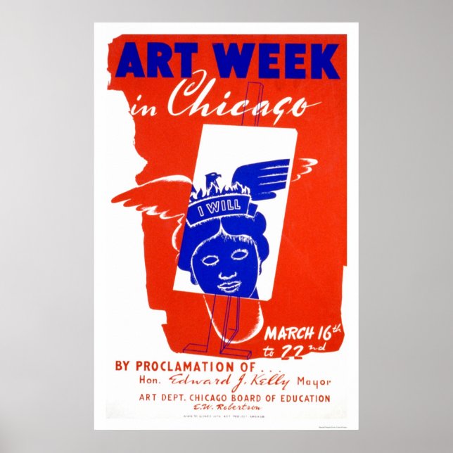 Chicago Art Week 1940 WPA Poster (Framsidan)
