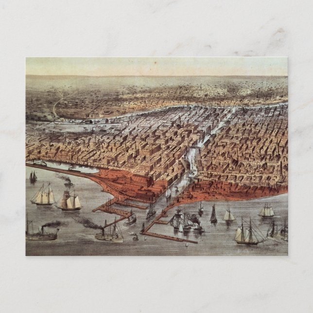 Chicago As it was, c.1880 Vykort (Framsida)