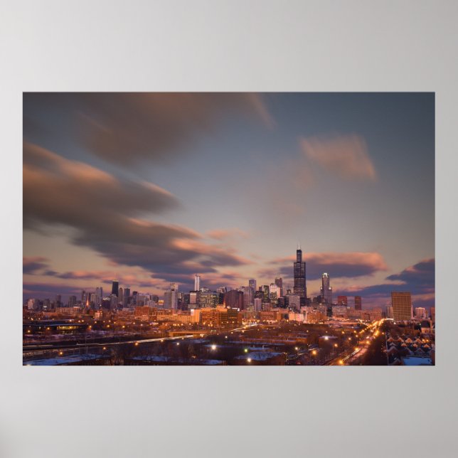 Chicago At Dusk Poster (Framsidan)
