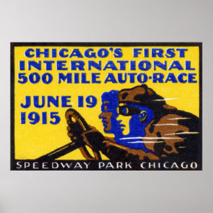 Chicago Auto tävling 1915 Poster
