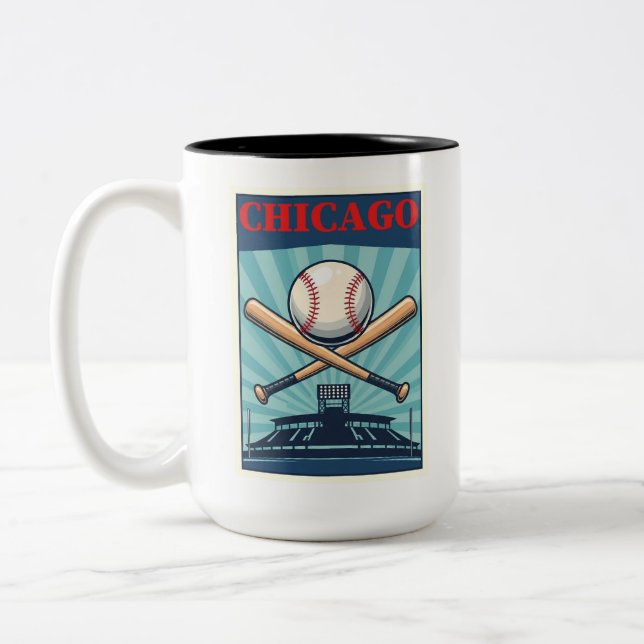 Chicago Baseball-themed Coffee Kopp (Vänster)