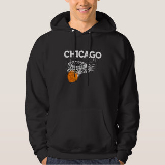 Chicago Basketball B Boll City Illinois Retro Chic Hoodie